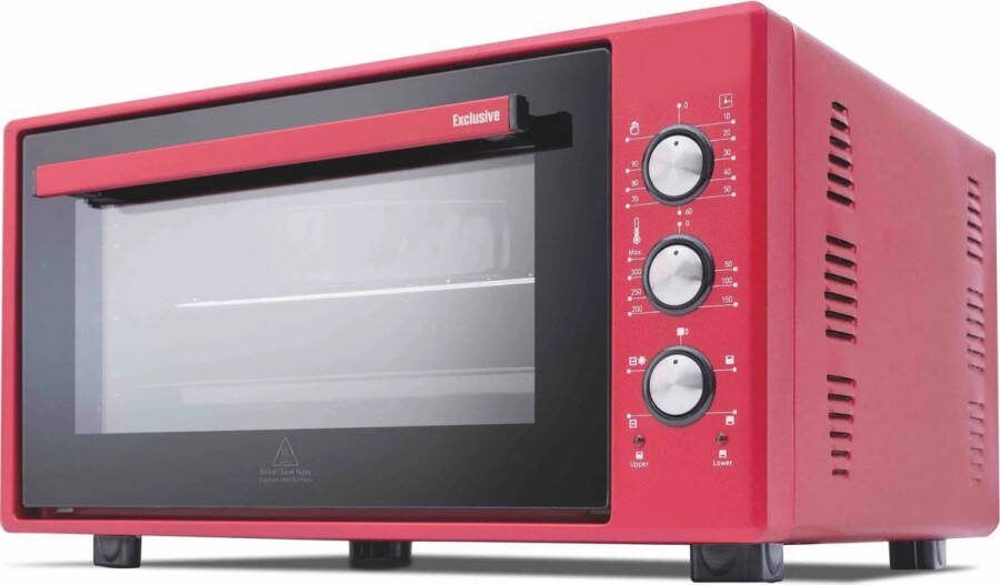 Merkador Vrijstaande Oven 40 Liter 1300 Watt Hetelucht Gemakkelijk schoon te maken geëmailleerde binnenruimte Bordeaux Mini Oven