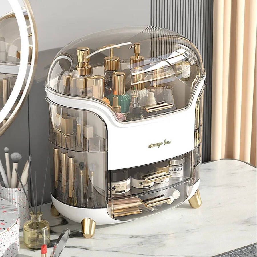 Merkeloos Make up Organizer Cosmetica en Parfum Organizer Beautycase Opberg koffer Make-Up Koffer Retro Design
