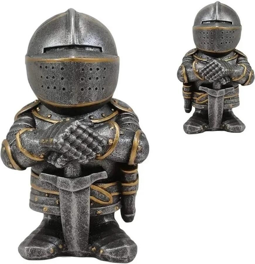 Merkeloos Tuinkabouter Ridder Tuindecoratie Kabouter Tuin Beeld -Beelden Fantasy Tuinartikelen Tuinbeeld Decoratief Beeld 12cm Ridder in Wachtstand