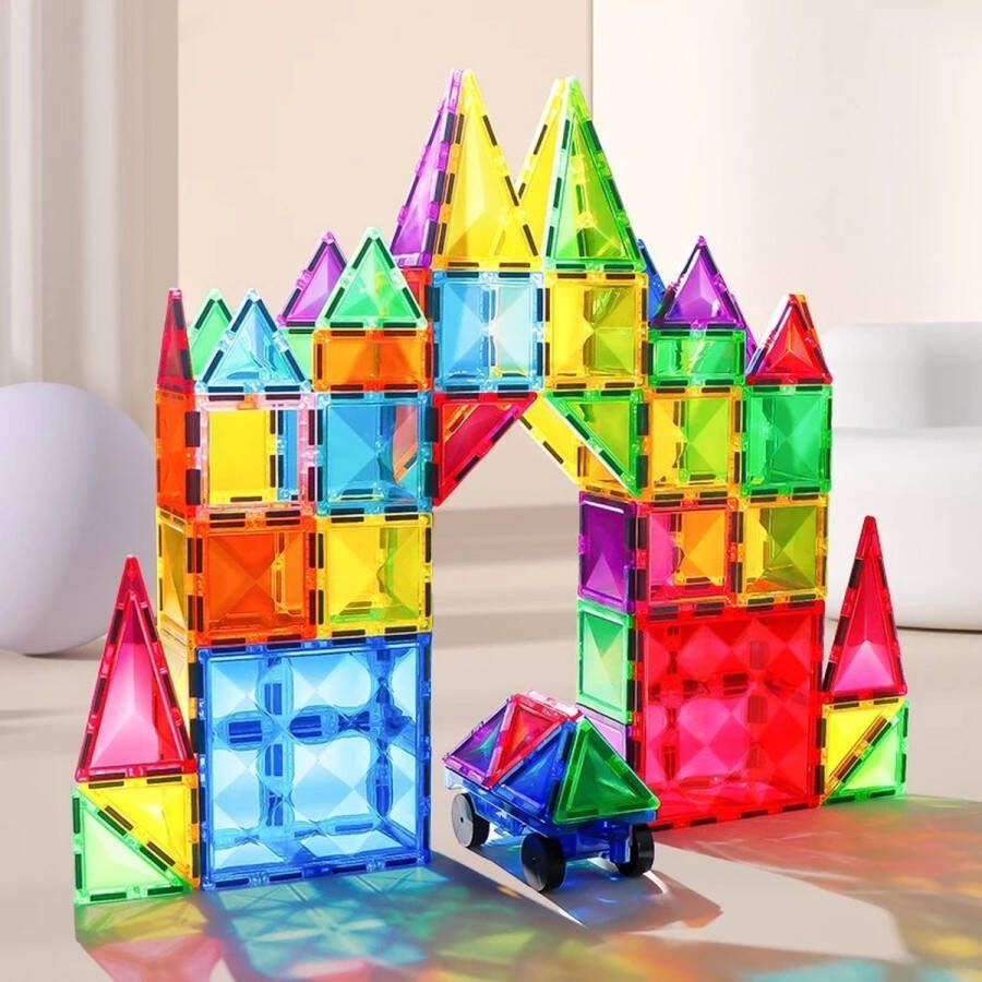 Merkenloos---- HIPP Magnetische Tegels MAGPLAYER 103 stuks Magnetisch Bouwstenen- Educatief Speelgoed voor Intelligentie en Creativiteit
