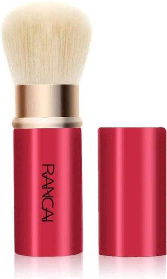 MerkIoos Intrekbare Make-upkwast – Blush Bronzer & Highlighter – Rood – Draagbare Make-Up Kwast – Uittrekbare Make-Up Brush – Reizen en Dagelijks Gebruik