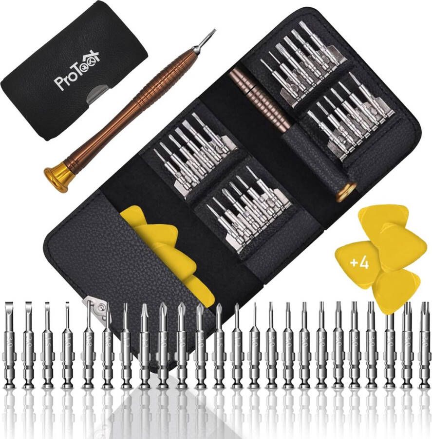 Merkl Precisie-schroevendraaierset 29-in-1 professionele mini-schroevendraaierset voor brillen horloges iPhone iPad smartphone pc laptop tablet elektronica 4 hendels