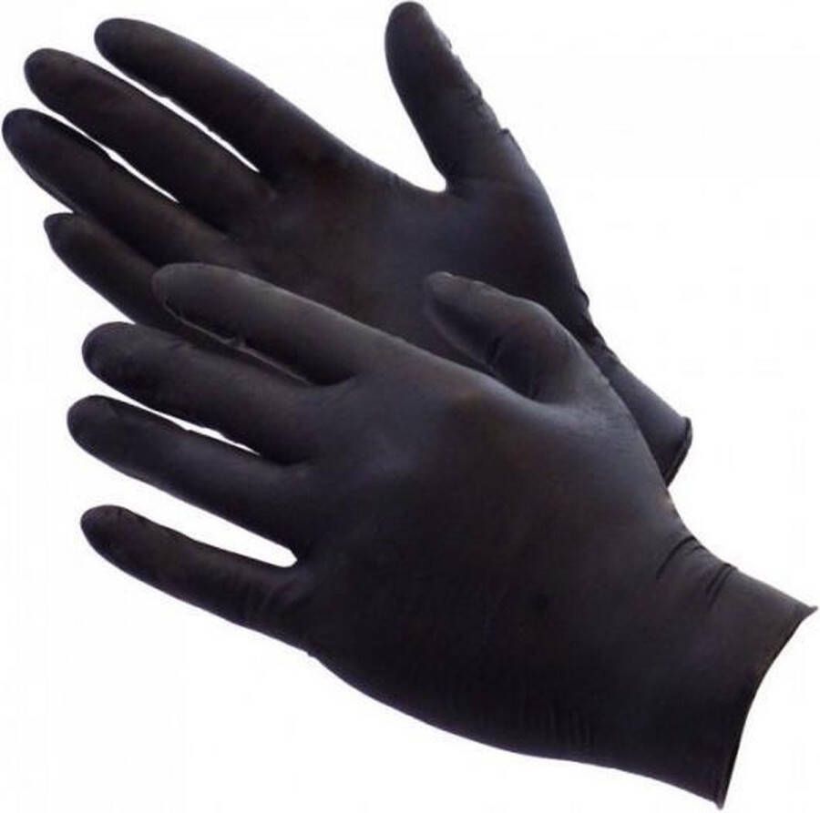 Merkloo Medische Wegwerp Handschoenen 100 STUKS Categorie 3 Soft-Nitril Poedervrij Latex Vrij Zwart Maat M