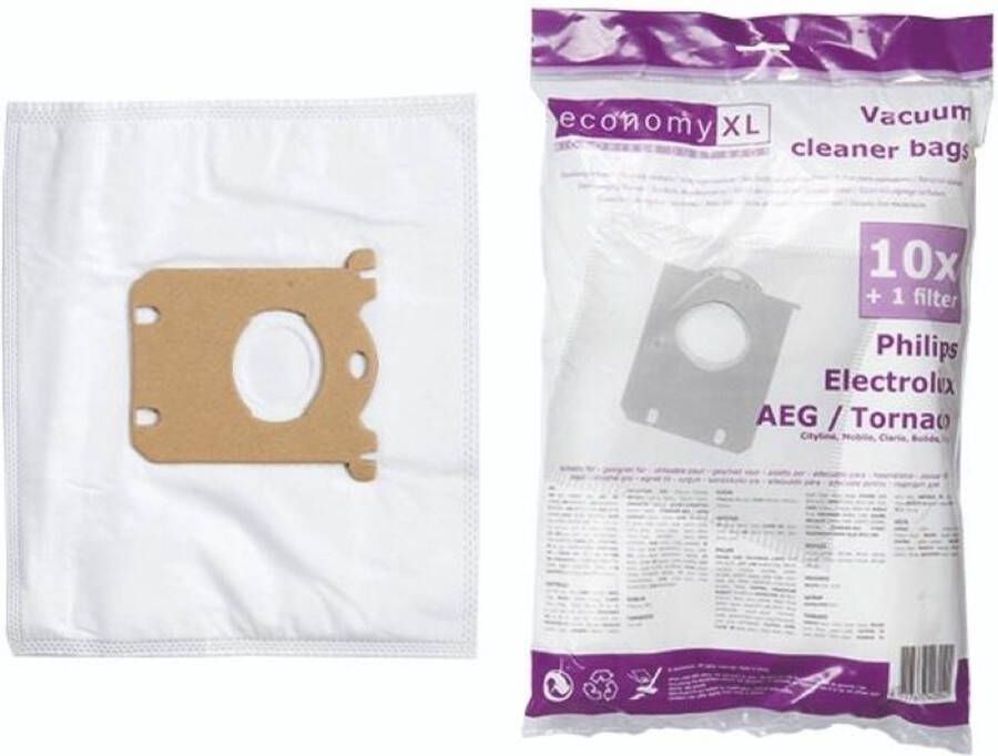 Merkloos 10 stuks S-bag Stofzuigerzakken geschikt voor Philips Electrolux AEG Tornado