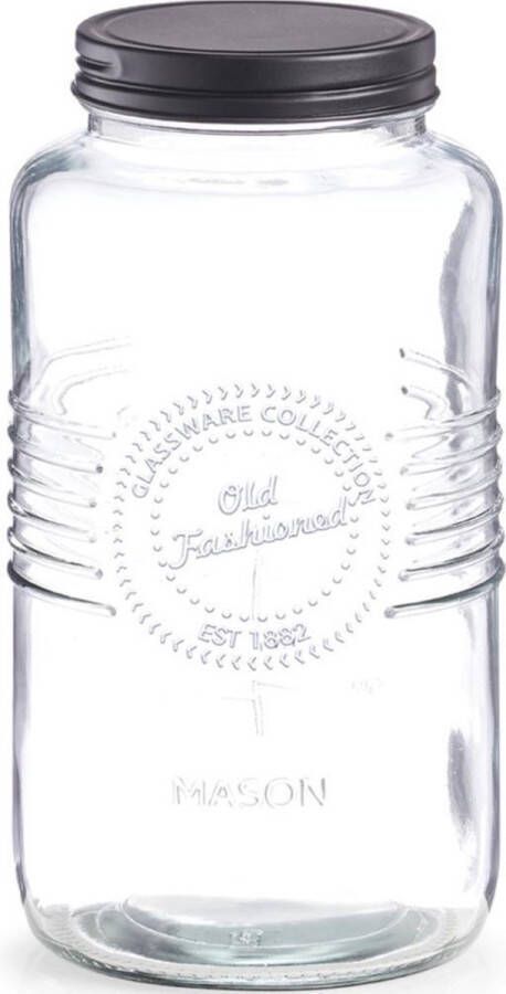 Merkloos 1x Glazen voorraadpotten bewaarpotten 2000 ml Old Fashioned 12 x 23 cm Keukenbenodigdheden Bewaarpot voorraadpot Voedsel bewaren