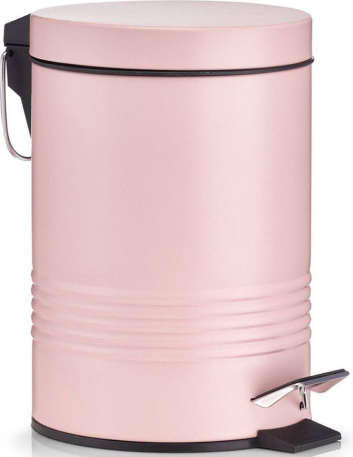 Merkloos 1x Roze vuilnisbakken pedaalemmers 3 liter van 17 x 25 cm Huishouding Badkameraccessoires benodigdheden Toiletaccessoires benodigdheden Kleine prullenbakken