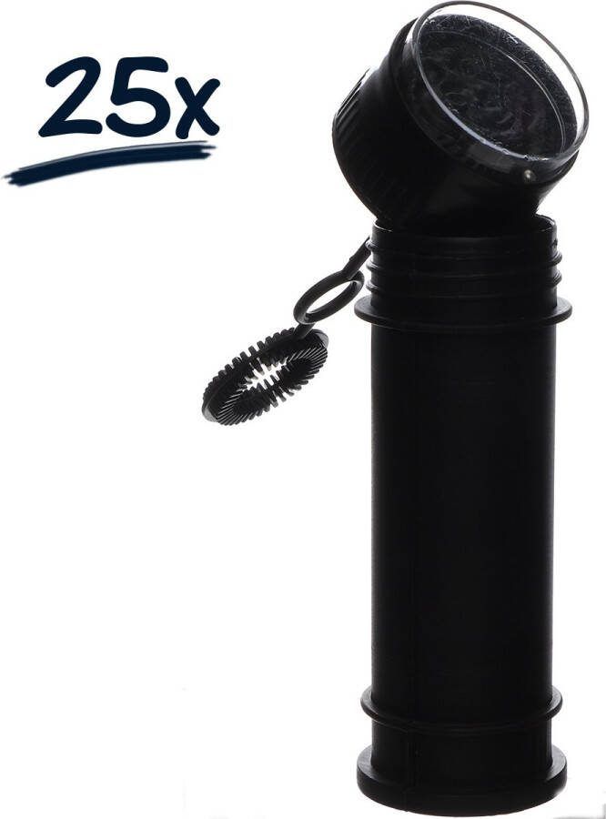 Merkloos 25x bellenblazers zwart bellenblaas uitdeelcadeau geschenk huwelijk communie feest