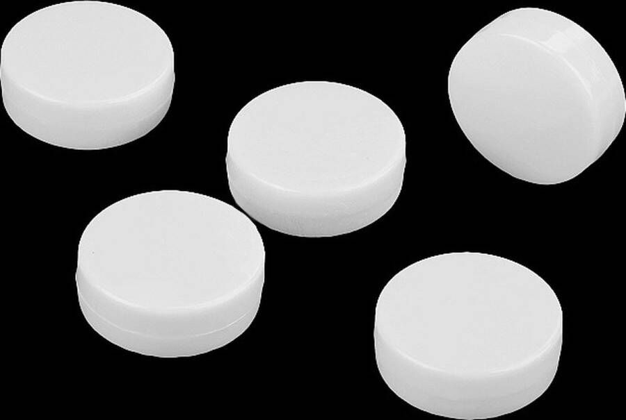 Merkloos 5x mini rammelaar plat rond wit ronde platte rammelaars 18mm ritsel voor knuffels speelgoed diy gehaakte en gebreide dieren rammeltje ritseltje doosje