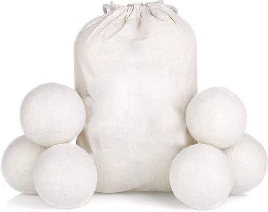 6 Droger Ballen Wol XL Wasdroger Herbruikbare Wollen Droger Ballen Wasballen Droogballen Voor Snellere Droogtijd dryerballs Set 6 Stuks drogerballen voor wasdroger drogerballen wol drogerbollen drogerballen schapenwol