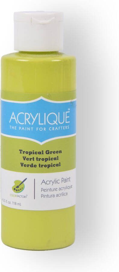 Merkloos Acrylverf Tropical Green 118 ml Kunststof Fles Geschikt voor kinderen & Volwassenen Voor Ambachtslieden en Hobbyisten