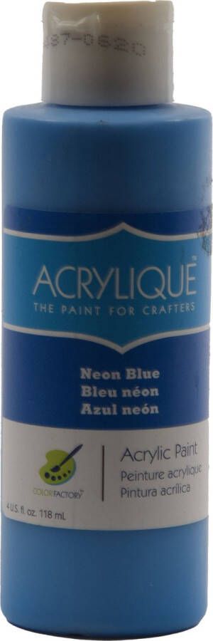 Merkloos Acrylverf waterbasis ''Neon blue 118ml Sneldrogend waterbasis Permanent