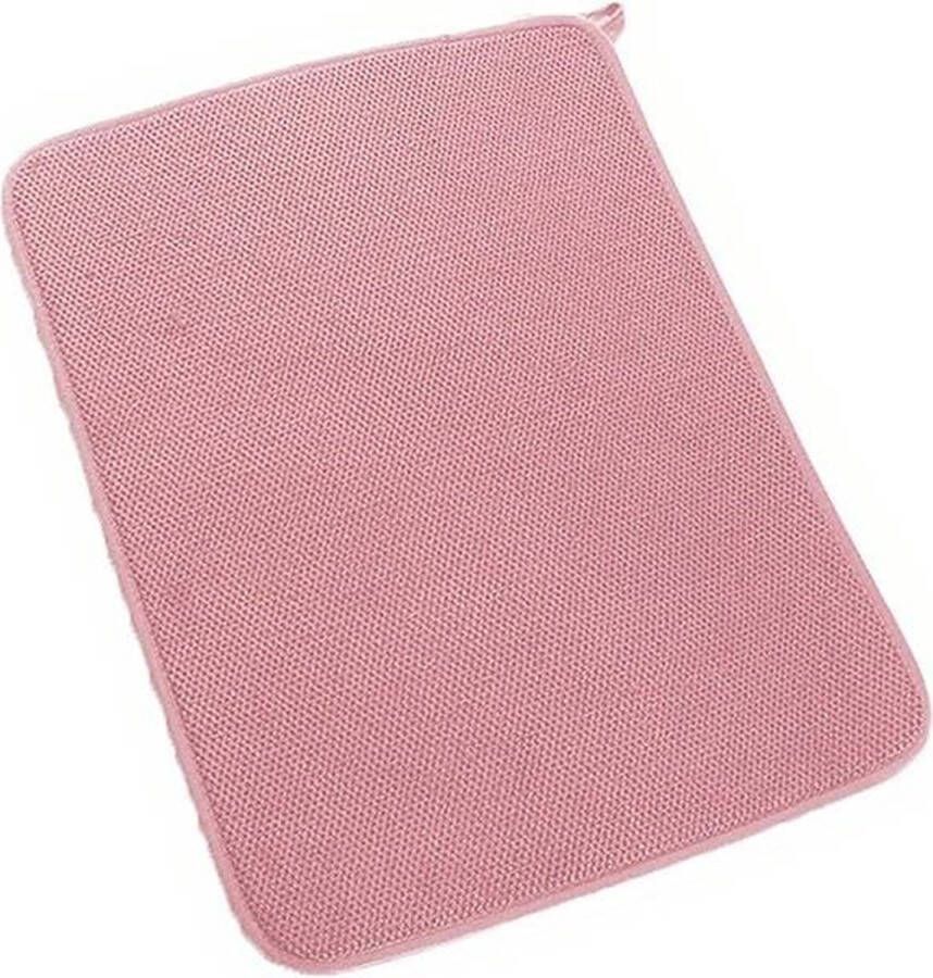 Merkloos Afdruipmat Droogmat Keukentafel droogmat Absorberend afvoerkussen Keuken tapijten Koffiebar mat 30x40cm Aanrechtmat Barmat kleuren Polyester Roze