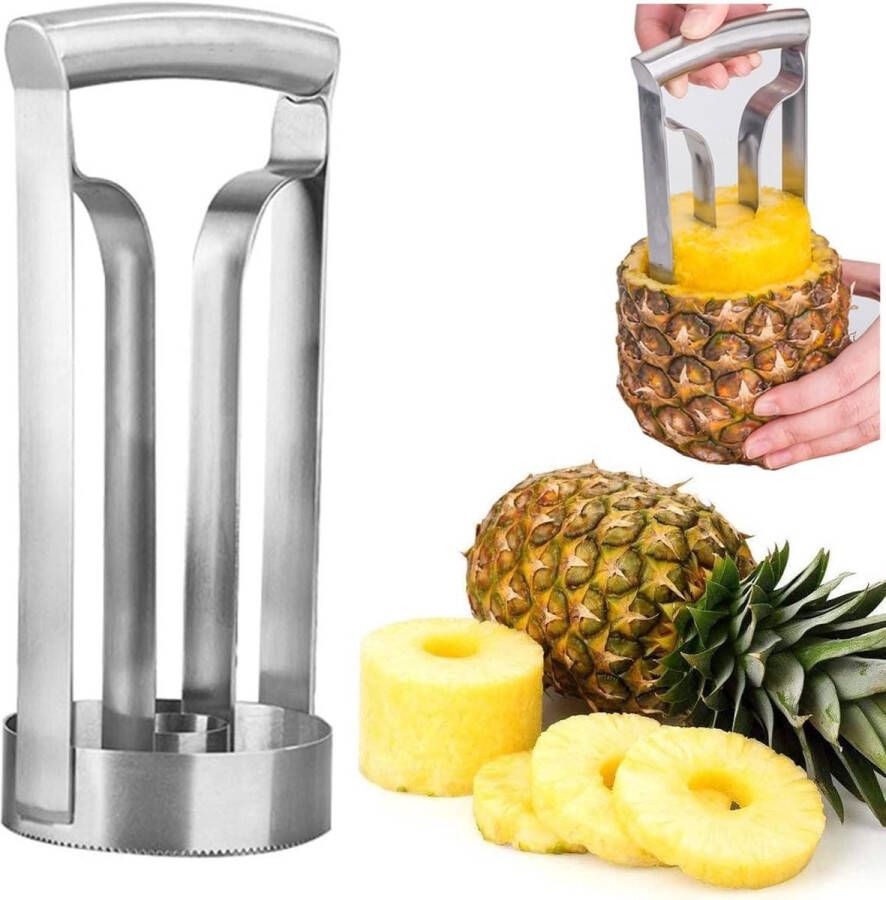 Merkloos Ananassnijder van roestvrij staal verbeterde grip ananassnijder snijmachine fruitparer voor gezinnen hotel
