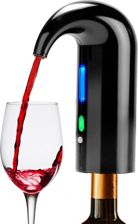 Merkloos Automatische Wijnbeluchter en Wijndispenser -Perfect voor Wijnliefhebbers- wijnbeluchter gieter draagbare one-touch wijnkaraf en wijndispenser pomp voor rode en witte wijn multi-smart automatische wijnoxideator dispenser USB oplaadbare tuit giet