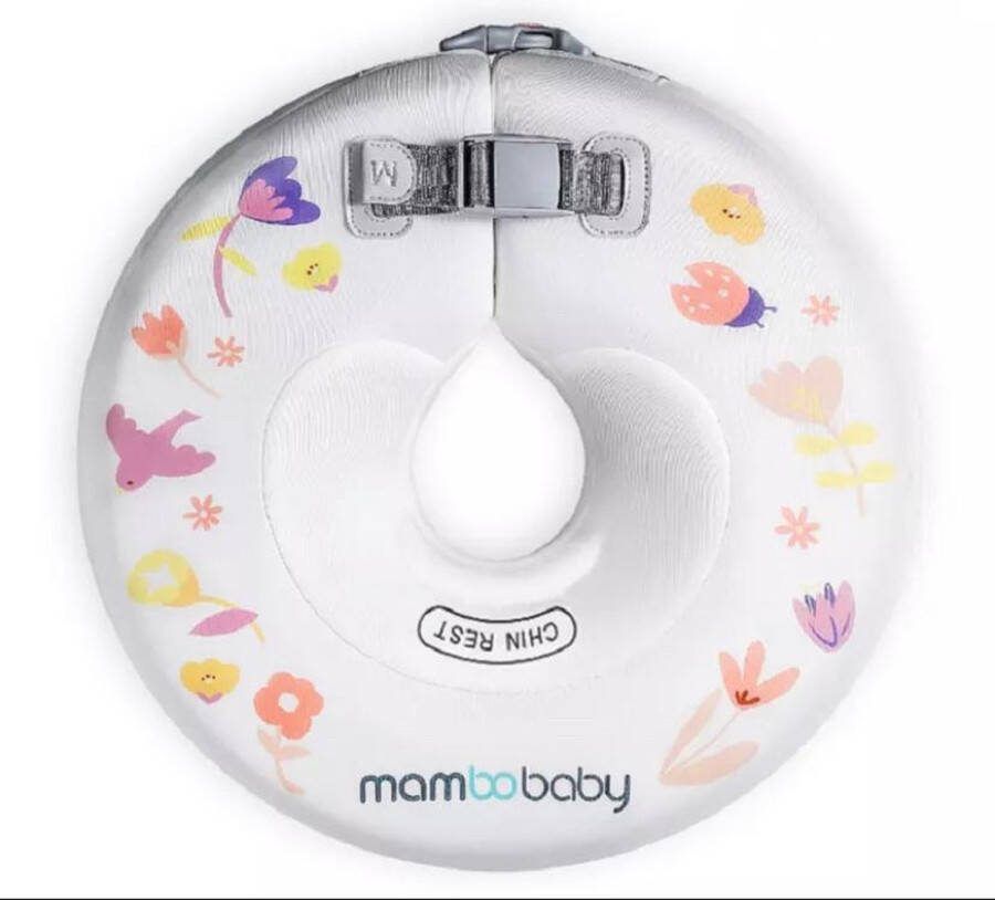 Mambo baby Float nek baby zwemband Nekring Baby Spa Wit bloem