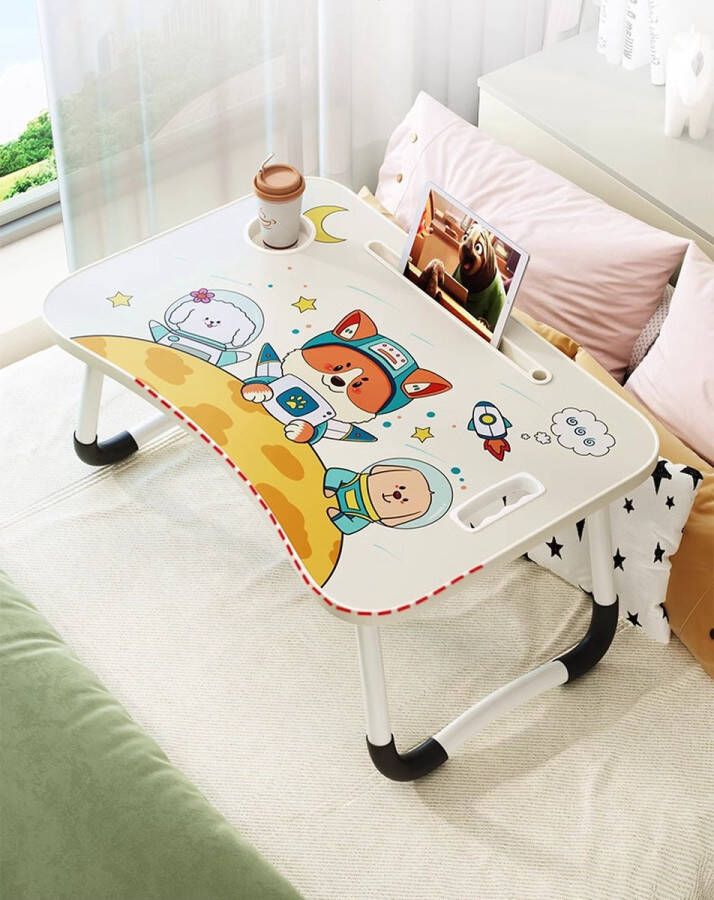 Merkloos Bedtafel voor kinderen Met animatie Inklapbaar Verstelbaar en multifunctioneel Hond