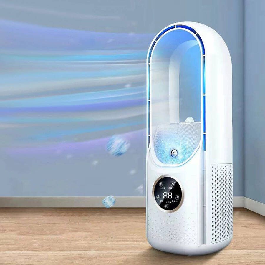 Merkloos Bladloze Ventilator Draagbaar 6 Speed Desktop Fanless Blade Koeler Kantoor Slaapkamer Stille Ventilatoren Luchtbevochtiger Wit