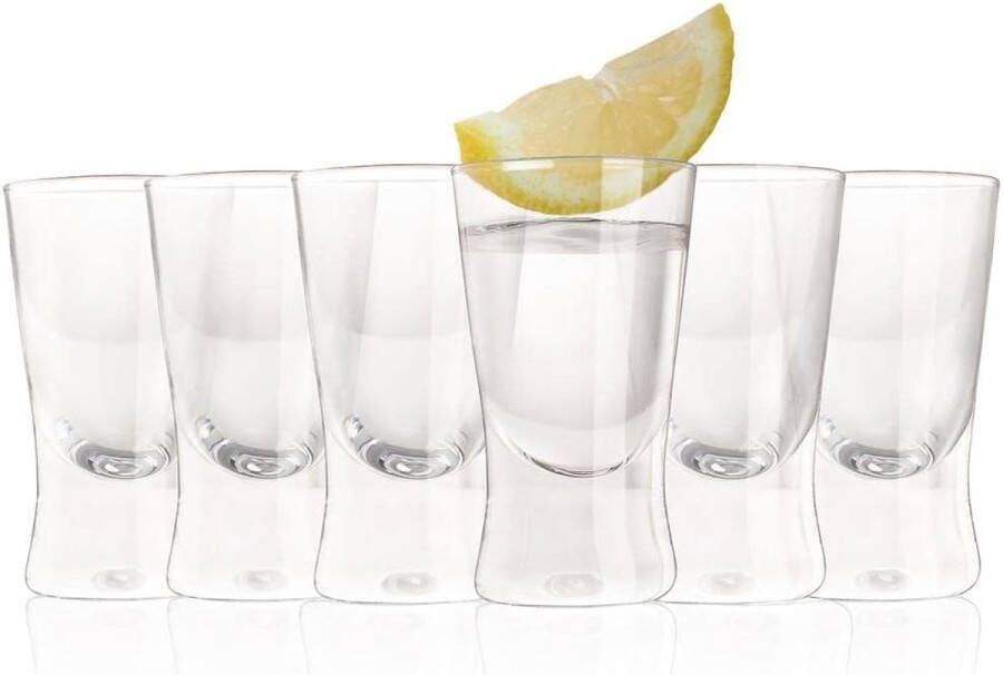 Merkloos Borrelglazen 25 ml 2 5 cl verpakking met 6 borrelglazen cocktailglas perfect voor feestjes en alle feesten