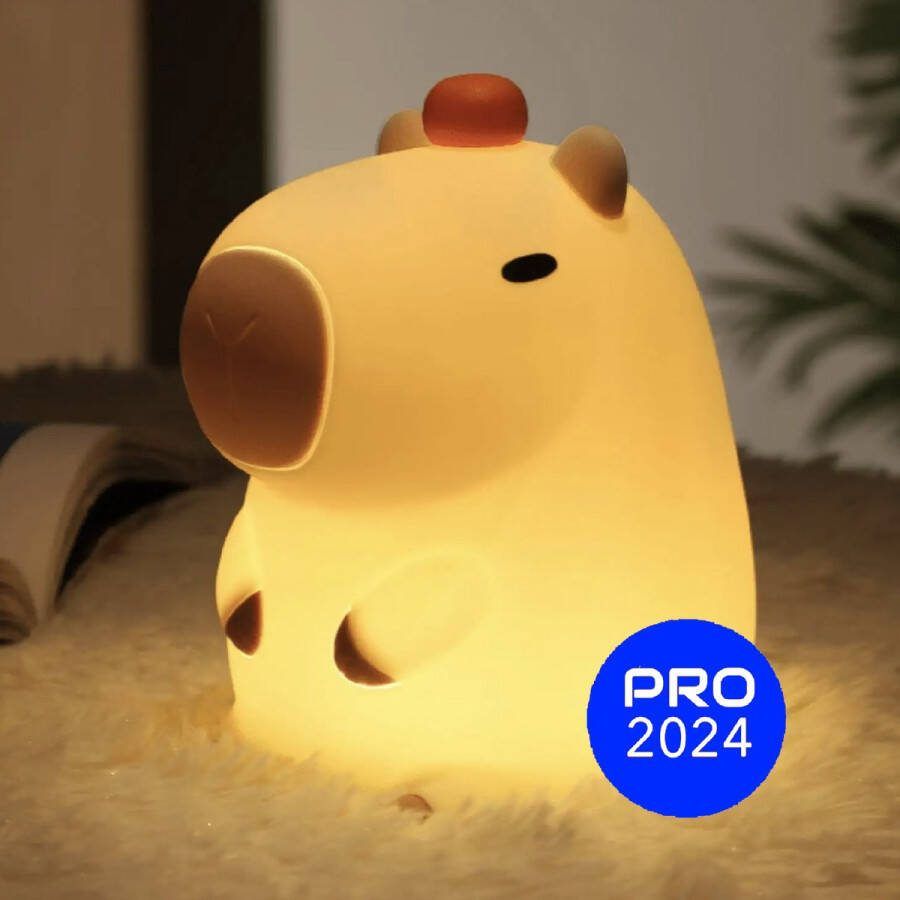 Merkloos Capybara Lamp Capibara Nachtlampje Kinderen & Baby Siliconen Lampje Slaapkamer Knijplampje Touch lamp