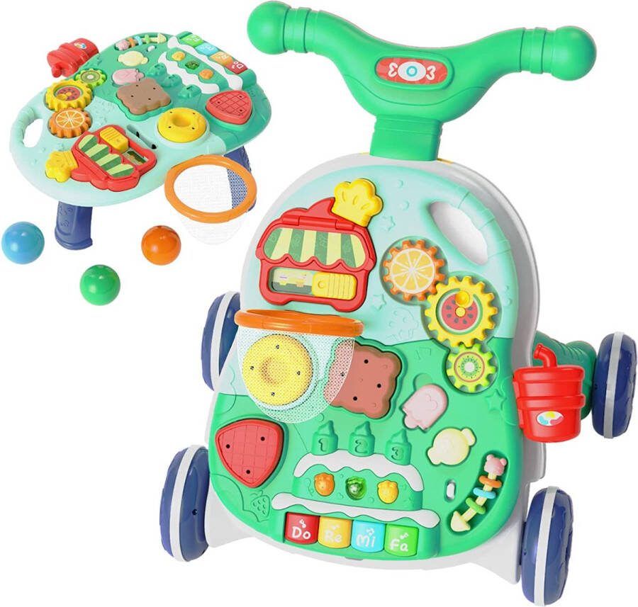 Merkloos CE Keurmerk Baby Walker Educatief Babyspeelgoed Baby Loopwagen Baby Looptrainer Leren & Lopen Leren Lopen 2 in 1 Loopwagen 2 in 1 Tafel & Loopwagen Loopstoeltje Baby Loopwagens Meisje & Jongen Groen