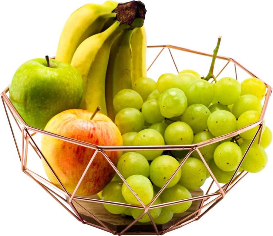 Merkloos Chefarone Fruitschaal metaal decoratieve fruitmand vintage fruit opslag voor meer vitaminen in uw dagelijks leven Scandinavische decoratieve mand (26x26x12cm)
