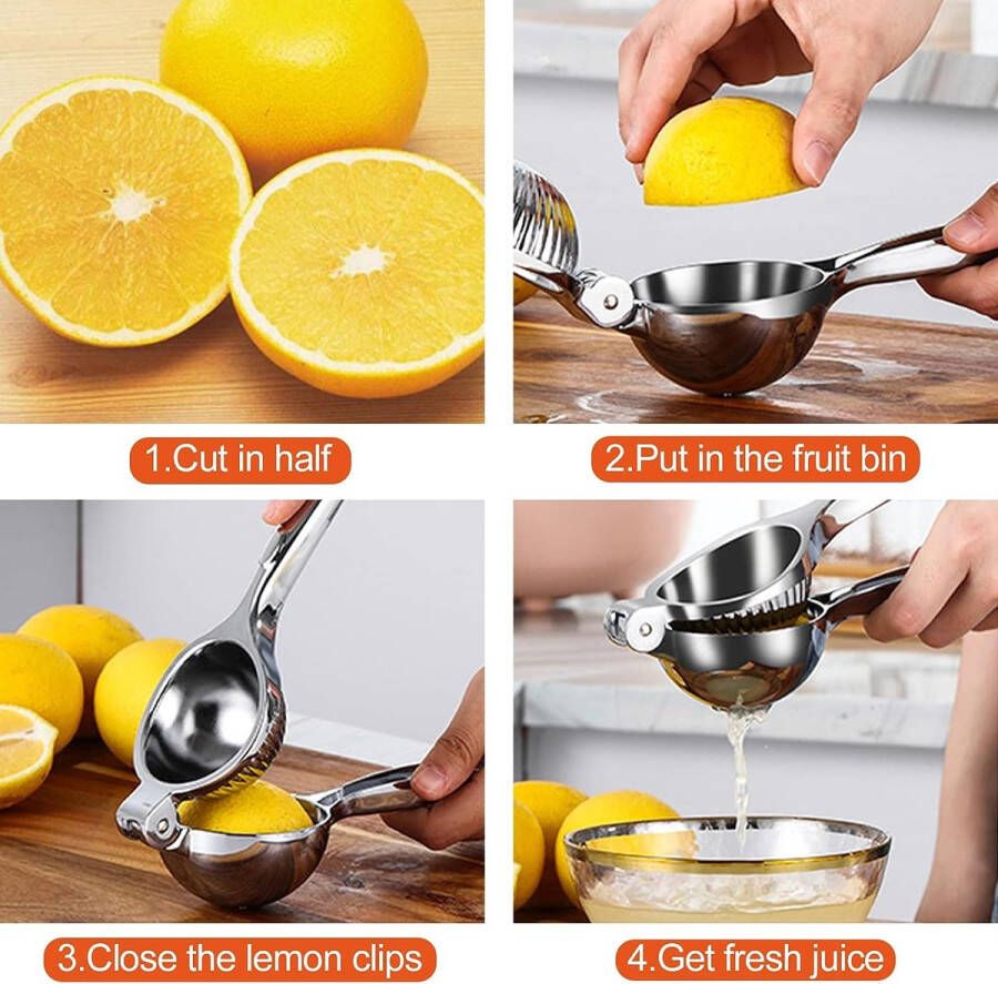 Merkloos Citroenpers handpers citruspers handmatig anti-etsmiddel zware sappers 7 cm diameter voor keuken bar restaurant veilig en duurzaam