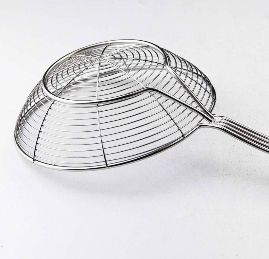 Merkloos Cobweb pollepel made by roestvrij staal koksmeer schuimlepel zeeftroffel keukendoek van draadnet met handvat voor dagelijks frituren stomen en gemaakt. Diameter: 14 cm