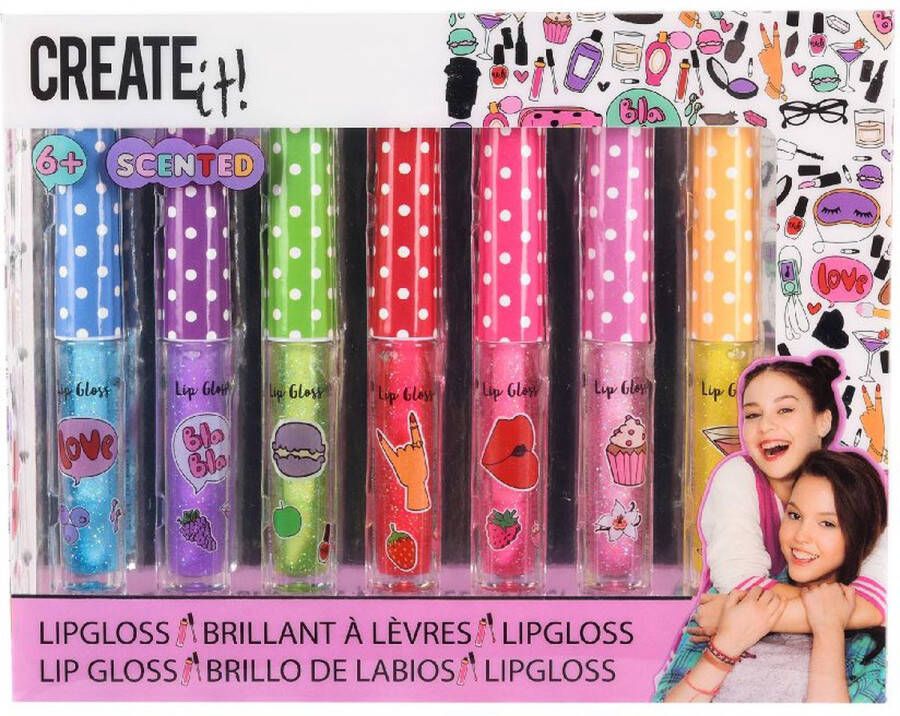 Merkloos Create It! Lipgloss met glitter + geur make up meisjes lipgloss kinderen