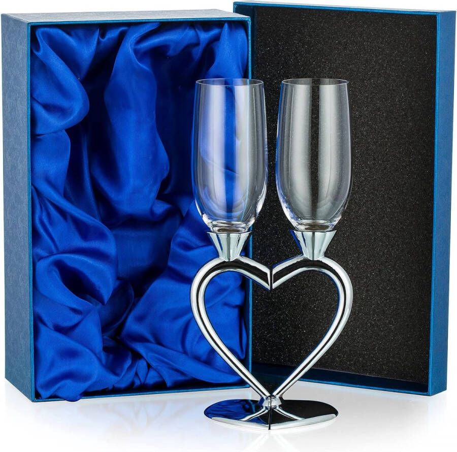 Merkloos Creatieve Hoogwaardige Wijnglazen Met Voet Gekleurde Emaille Geschenkdoos Kristal Diamant Bezet Hartvormig Liefdespaar Bruiloft Set Van 2 Romantische Champagneglazen Geschenk Huisdecoratie