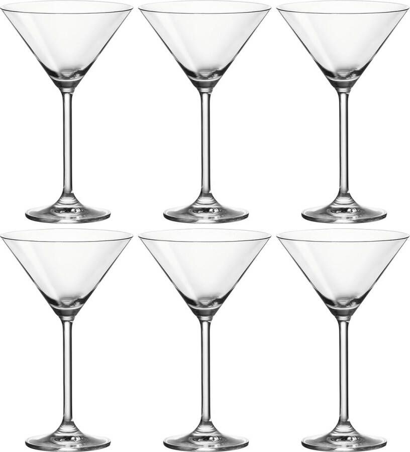 Merkloos Daily cocktailglazen glas met steel vaatwasmachinebestendige cocktailkelk 6 stuks (1 stuk) 270 ml 063320