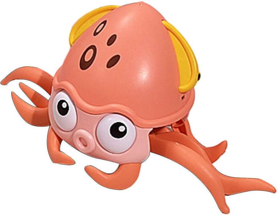 Merkloos Dansende octopus Kruipende Octopus Baby Speelgoed Muziek en Afstandssensor Land en Water Waterdicht Bewegend Speelgoed Interactieve Octopus Baby Peuter Motoriek Speelgoed Hondenspeelgoed Hondenspeeltjes Oranje