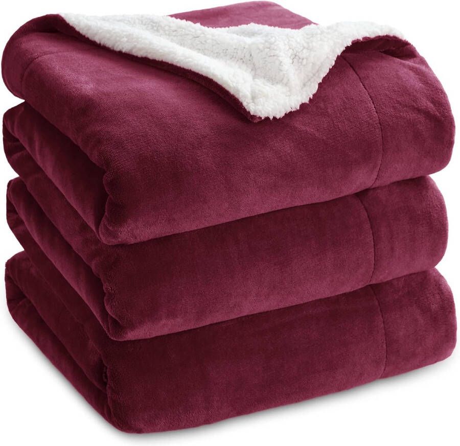 Merkloos Dekbed sherpa deken fleece microvezel voor bed en bank grijs 240x220cm deken voor 2 persoons super zachte donzige deken voor woonkamer en slaapkamer