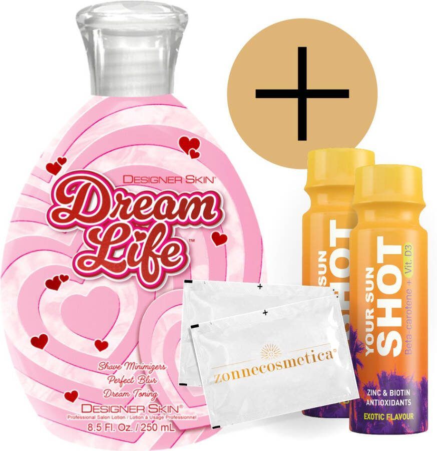 Merkloos Designer Skin Dream Life Leg Bronzer 250ml + 2 Your Sun Shots + 2 Verfrissingsdoekjes
