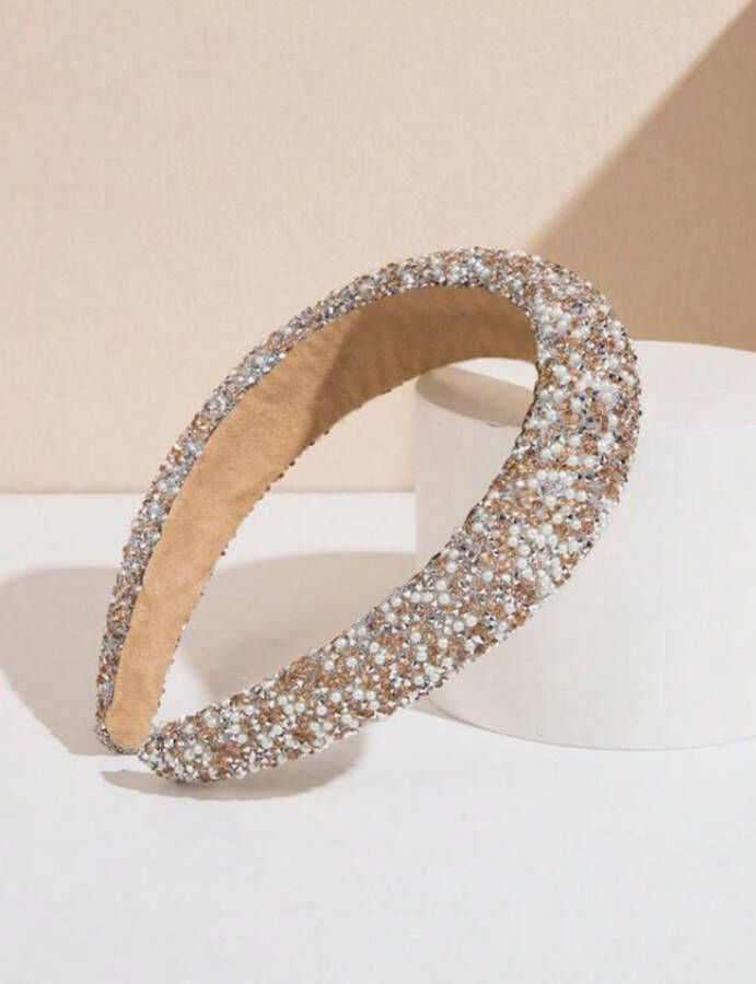 Merkloos DIAMOND Headband Haarband Wit Diamantjes Feestdagen