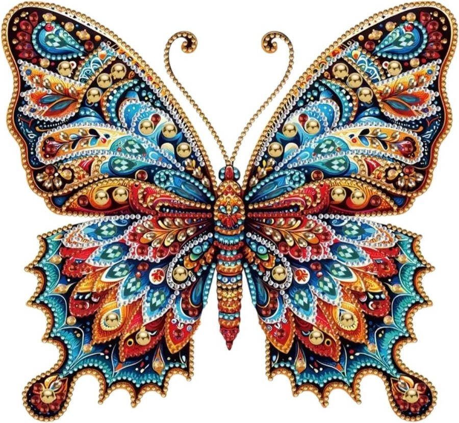 Merkloos Diamond painting Met kleur diamanten bling 30 x 30 cm Vlinder Diamond painting volwassenen Hobby Knutselen Vrije tijd Puzzel
