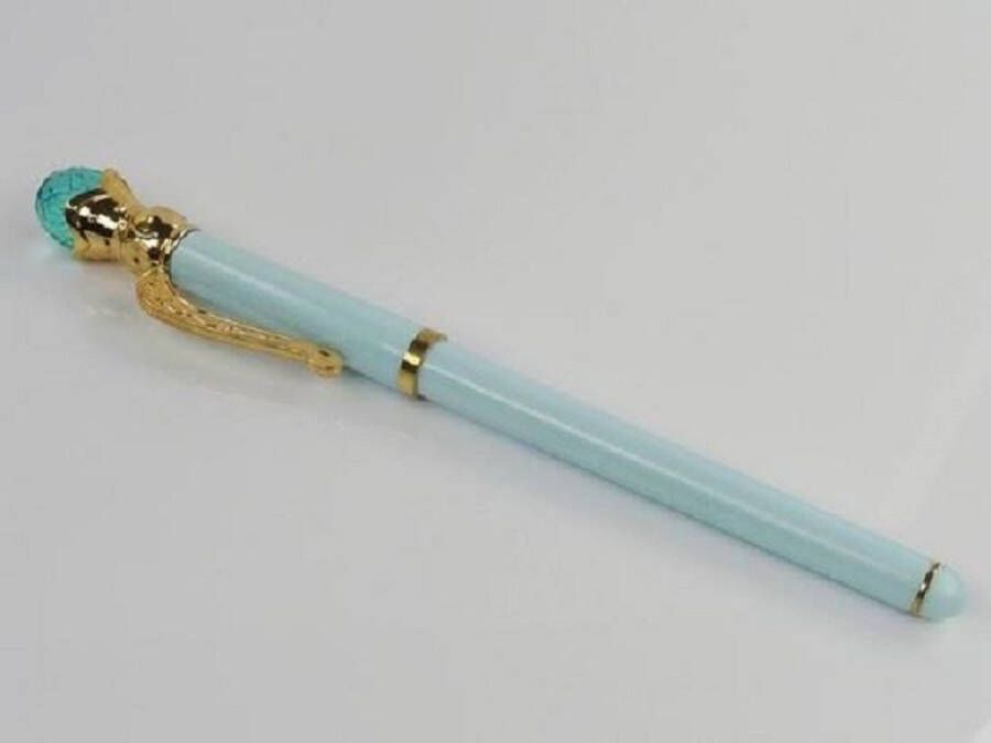 Merkloos Diamond painting pen groen blauw met gouden afwerking prachtig afgewerkt met diamant