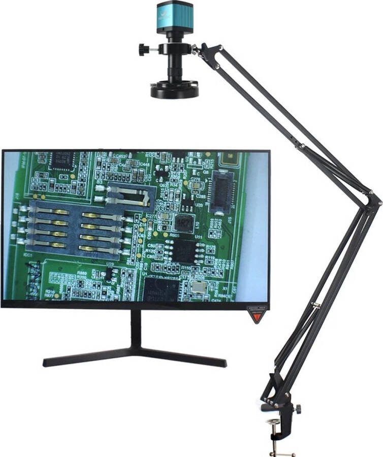 Merkloos Digitale Microscoop Arm Digitale Microscoop Camera Microscoop 4K 48MP Met Hdmi Kabel Met Led Licht