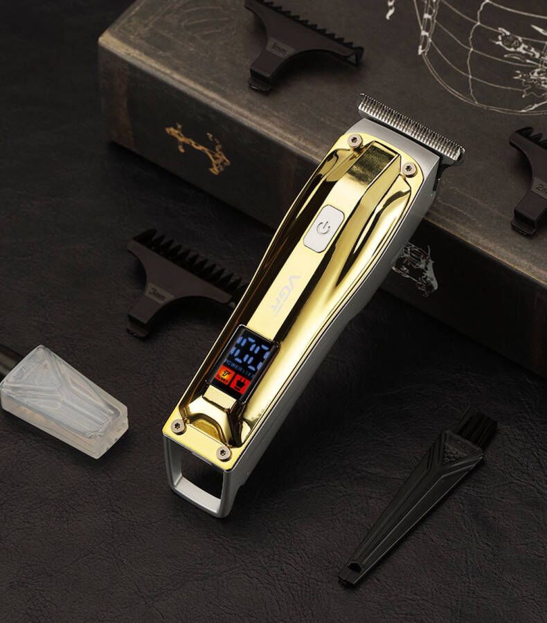 'merkloos'' Draadloze Tondeuse Goud Elektrische Professionele Tondeuse Haircut Machine Oplaadbare Haar Trimmer Draagbare Trimmer Voor Mannen VGR