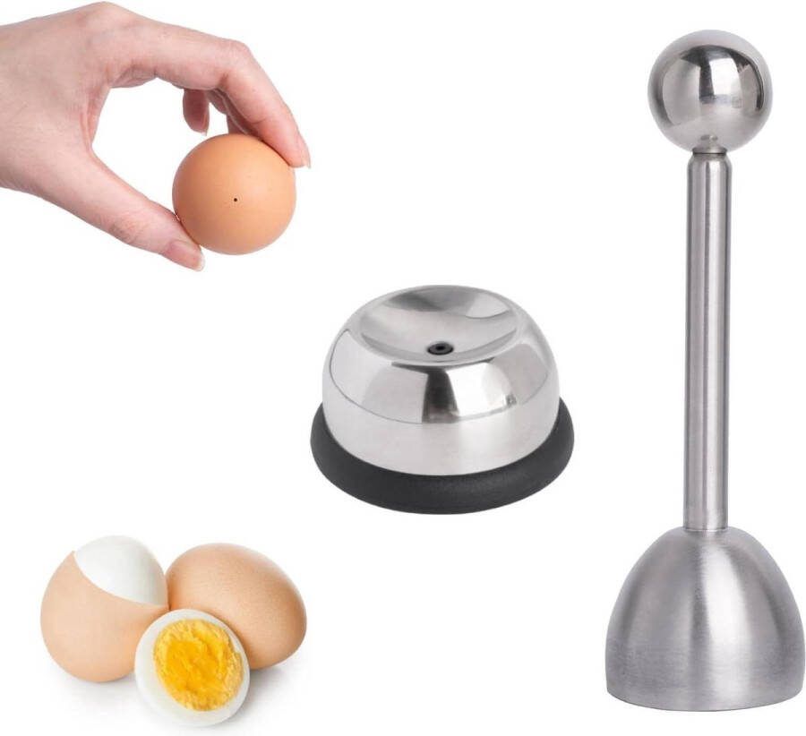Merkloos Ei opener en eierprikker set 2 stuks roestvrij staal eiersnijder eierprikker eierbreker gereedschap voor keuken eetkamer bar eierprikker
