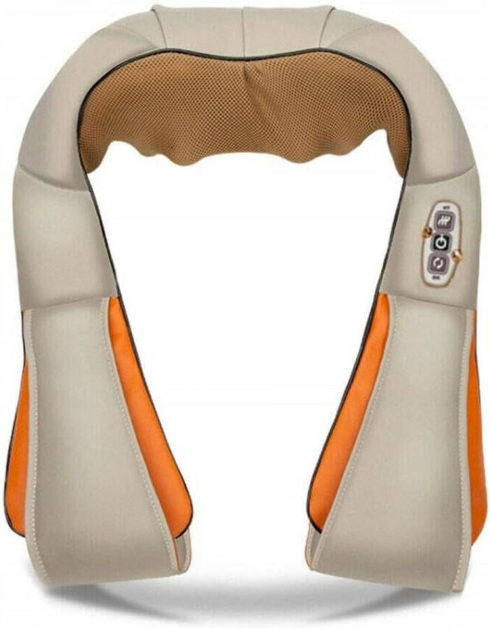 Merkloos Elektrische nekmassage-apparaat met warmtefunctie voor schouder nek rug Shiatsu 3D-rotatie massagekussen massagesnelheden pijnverlichting thuis kantoor en auto