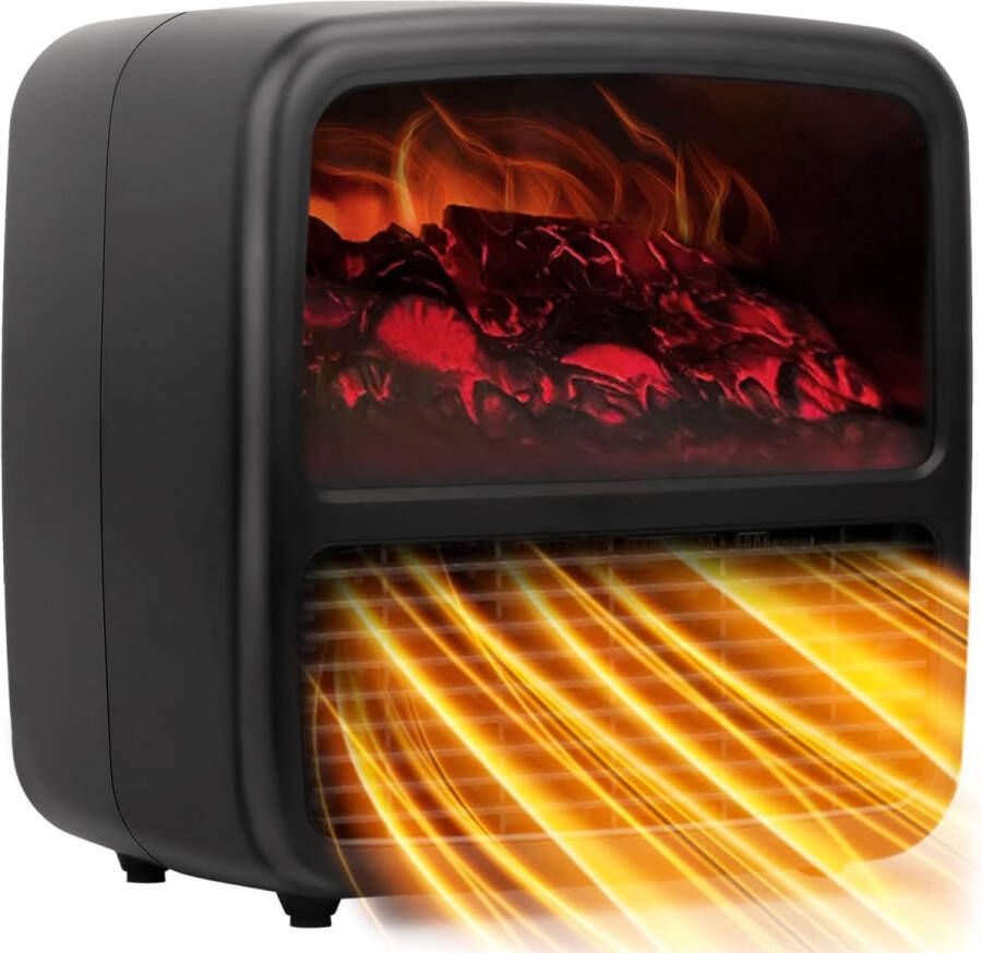 Merkloos Elektrische Verwarming Electric Heater met 3D vlamlicht Ventilatorkachel Hete lucht binnen 3 Seconden