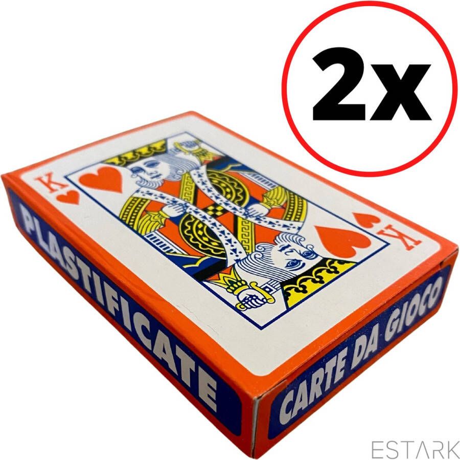 Merkloos ESTARK Luxe Speelkaarten 2 STUKS Plastic Coating Poker Kaarten Kaartspel Spelkaarten Spel Kaart 2 x 56 Gezelschapsspel Spelen Playing Cards (2)