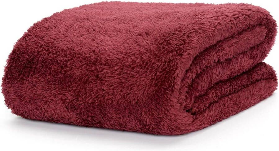 Merkloos Fleecedeken Speciale Editie Deken Luxe Sherpa Warm Fleece gooien TV-Deken voor bank Knuffeldeken 127 x 178cm Pruim