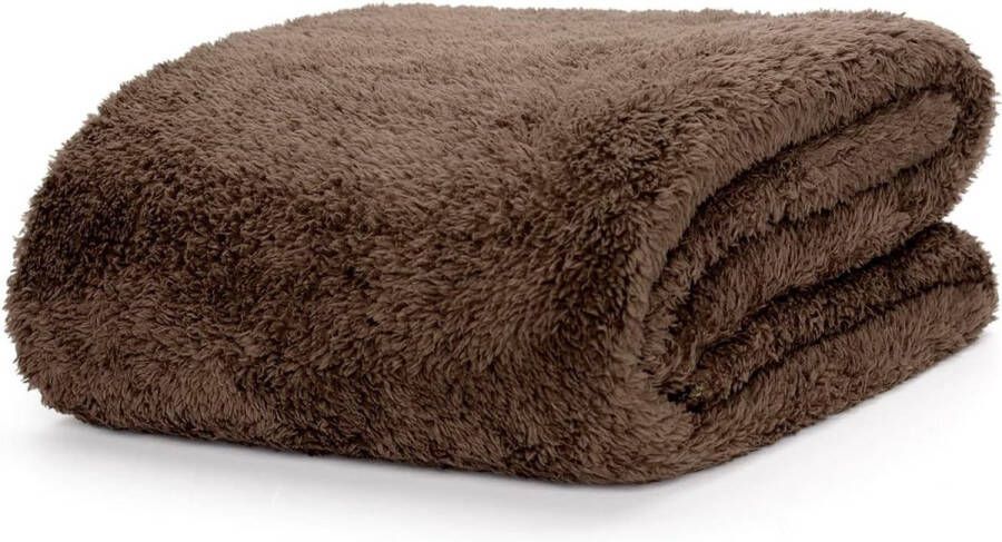 Merkloos Fleecedeken Speciale Editie Deken Luxe Sherpa Warm Fleece gooien TV-Deken voor bank Knuffeldeken 127 x 178cm Chocolade bruin