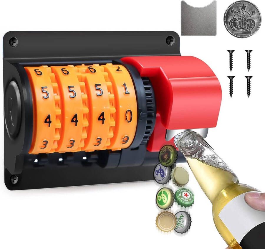'Merkloos Flesopener voor aan de muur bierflesopener grappig flesopener wandmontage flesopener met tellerfunctie voor keuken bar of restaurant verjaardag housewarmingsgeschenken