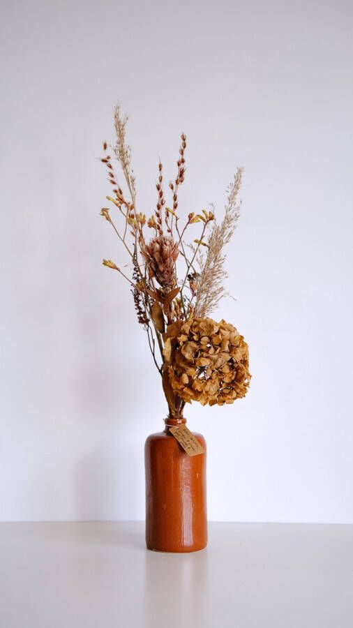 Merkloos FynBosch Design Droogbloemen boeket met natuurlijk bloemen Groot Verrassings boeket inclusief vaas