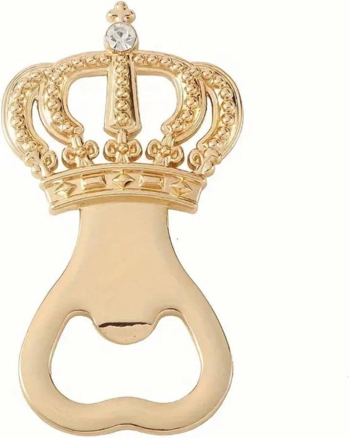 Merkloos Gouden flesopener luxe opener kroon cadeauset bier en wijn verjaardag en feest