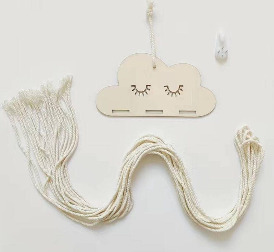 Merkloos Haarclipjes houder houten wolk Haaraccessoires
