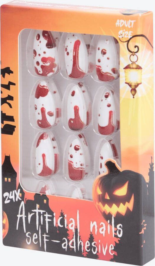 Merkloos Halloween kunstnagels zelfklevende plaknagels bloed 24 stuks