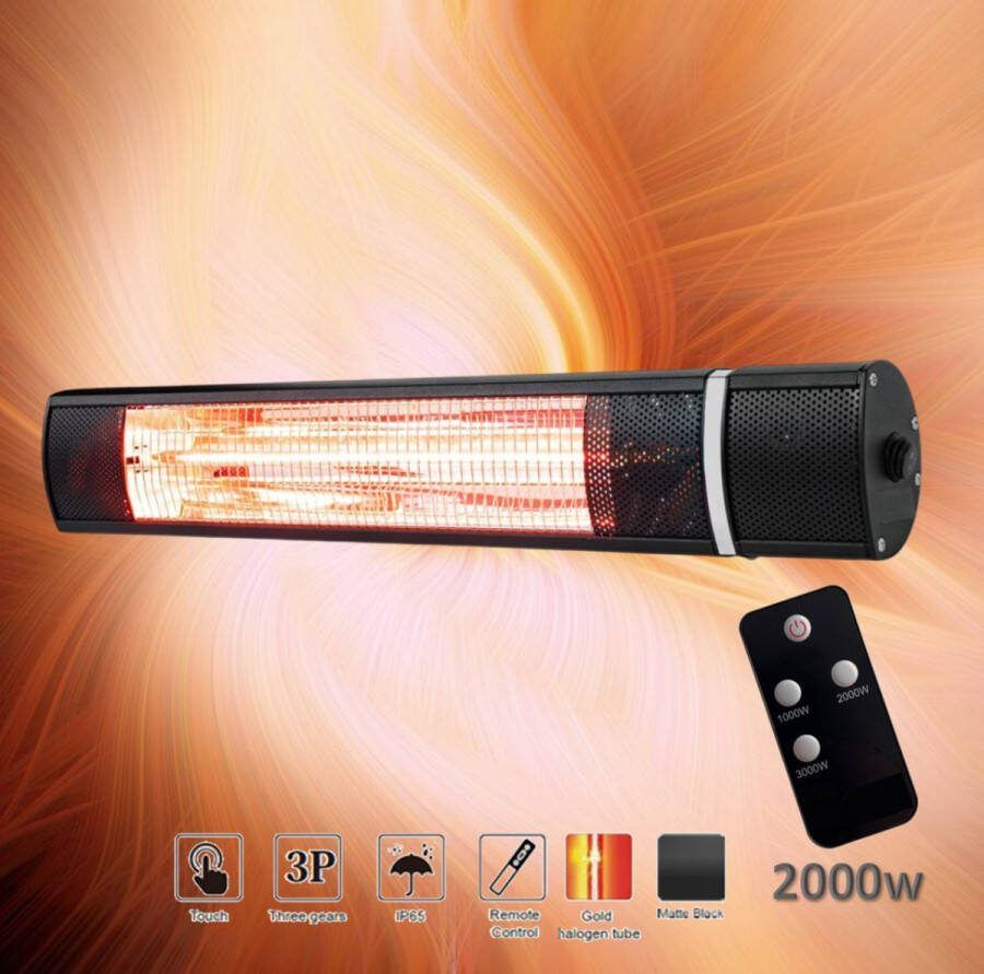 Hamilton Bay Outdoor Hamilton bay heater terrasverwarmer HB-TW20-R- zwart 2000W remote control